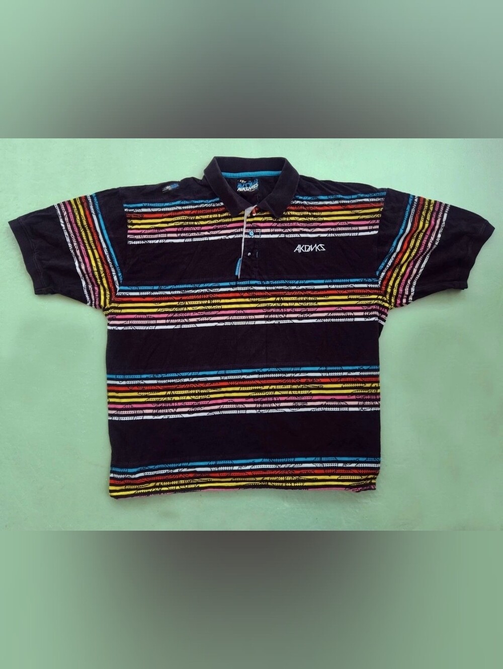 Rare Vinatge Y2k AKADEMIKS Hustlers Paradise Striped Shirt